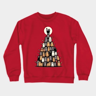 Cat Christmas Tree Crewneck Sweatshirt